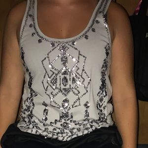 Express sequin tank top